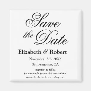 Minimalistisch Vlaams Elegant Script Save the Date Magneet