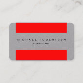 Minimalistisch vlak uniek grijs rood visitekaartje (Voorkant)