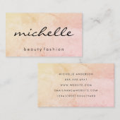 Minimalistisch vlakgroen met cursieve tekst visitekaartje (Voorkant / Achterkant)