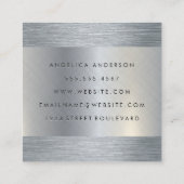 Minimalistisch vlakwit met cursieve tekst vierkante visitekaartje (Achterkant)