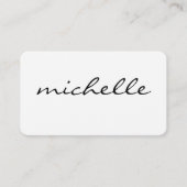 Minimalistisch vlakwit met cursieve tekst visitekaartje (Voorkant)