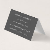 Minimalistisch vlakwit met cursieve tekst visitekaartje (Achterkant)