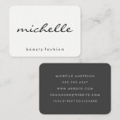 Minimalistisch vlakwit met cursieve tekst visitekaartje (Voorkant / Achterkant)