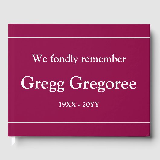 Minimalistisch, vlekkeloze herinneringen uit Guest Gastenboek (Voorkant)