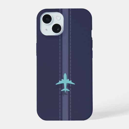 Minimalistisch vliegtuig iPhone 15 case (Achterkant)