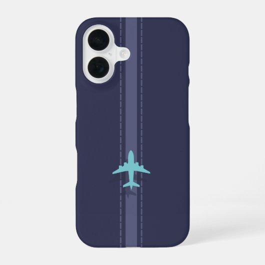 Minimalistisch vliegtuig iPhone 16 hoesje (Achterkant)