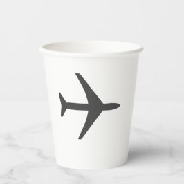 Minimalistisch vliegtuig voor vliegtuigvliegen papieren bekers