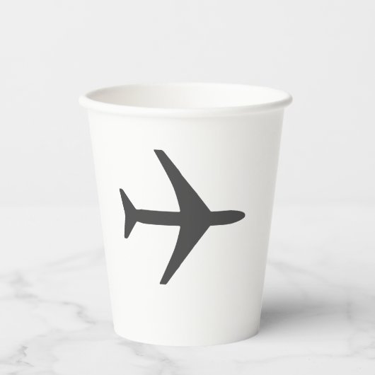 Minimalistisch vliegtuig voor vliegtuigvliegen papieren bekers (Voorkant)