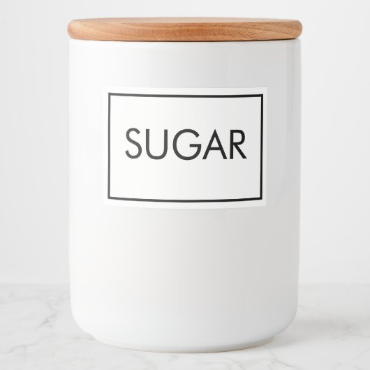 Minimalistisch Voedsel Label Voedselcontainer Etiket (Voorkant)