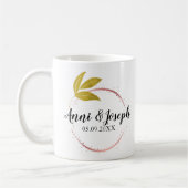 Minimalistisch Voeg een paar namen toe Datum Roos  Koffiemok (Links)