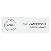 Minimalistisch Voeg je eigen Logo toe Naambadge (Voorkant)