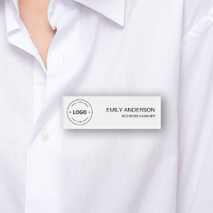 Minimalistisch Voeg uw eigen logo toe Naambadge