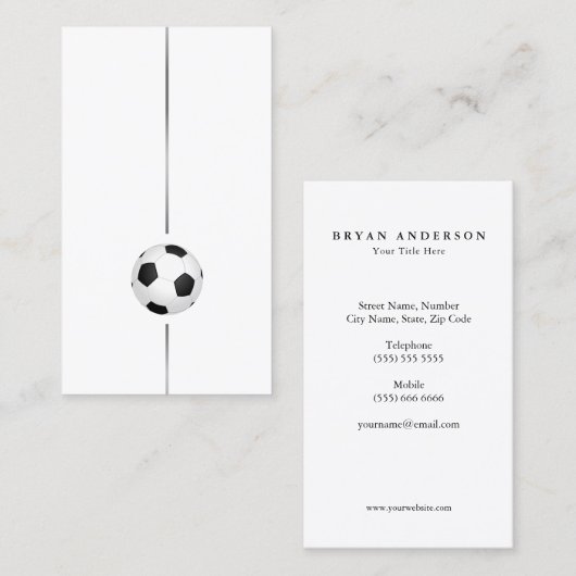 Minimalistisch Voetbal Visitekaartje (Voorkant / Achterkant)