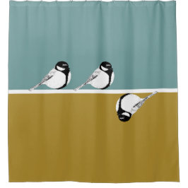 Minimalistisch Vogel Ontwerp Douchegordijn