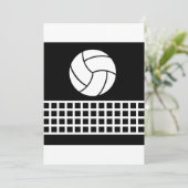 Minimalistisch Volleybal en Net Zwart en Wit Kaart (Staand voorkant)