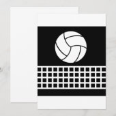 Minimalistisch Volleybal en Net Zwart en Wit Kaart (Voorkant / Achterkant)