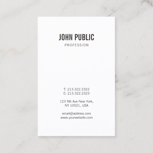 Minimalistisch voor aangepaste Sjabloon voor profe Visitekaartje (Achterkant)