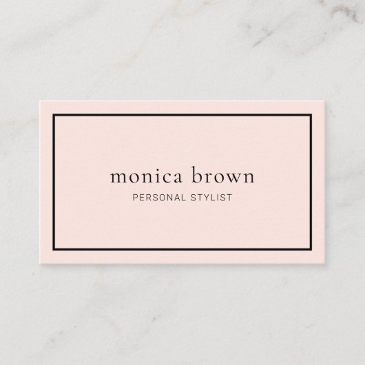 Minimalistisch voor bioscoop | Blush roze Visitekaartje (Voorkant)