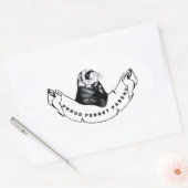 Minimalistisch voor fretliefhebbers. ovale sticker (Envelop)