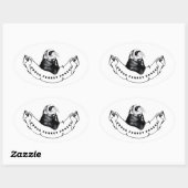 Minimalistisch voor fretliefhebbers. ovale sticker (Vel)