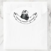 Minimalistisch voor fretliefhebbers. ovale sticker (Tas)