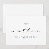 Minimalistisch voor mijn moeder op mijn trouwdag kaart (Voorkant / Achterkant)
