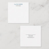 Minimalistisch voor modern blauw wit design notitiekaartje (Voorkant / Achterkant)