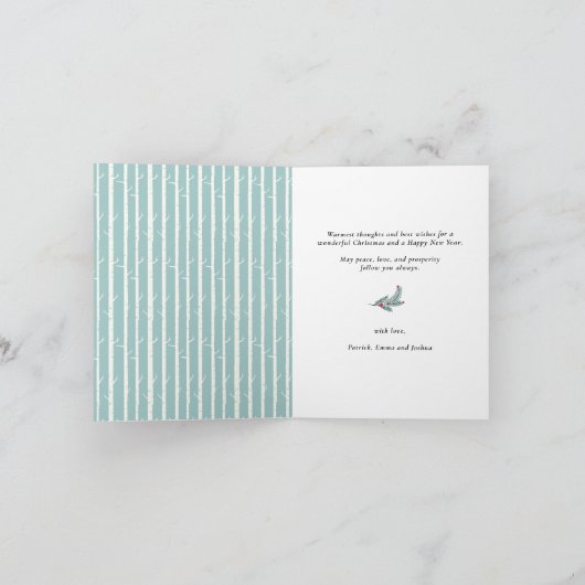 Minimalistisch voor modern zwart script MERRY Wint Feestdagen Kaart (Binnen)