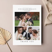 Minimalistisch voor moderne bruiloft foto-collage bedankkaart