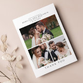 Minimalistisch voor moderne bruiloft foto-collage bedankkaart