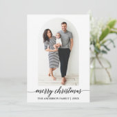 Minimalistisch voor moderne kalligrafie met kerstf feestdagenkaart (Staand voorkant)