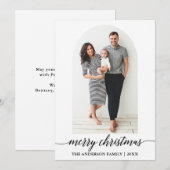 Minimalistisch voor moderne kalligrafie met kerstf feestdagenkaart (Voorkant / Achterkant)