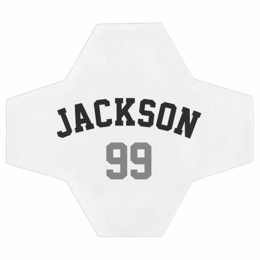 Minimalistisch voor persoonlijk naamnummer zwart g voetbal (Enkel)