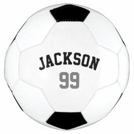 Minimalistisch voor persoonlijk naamnummer zwart g voetbal