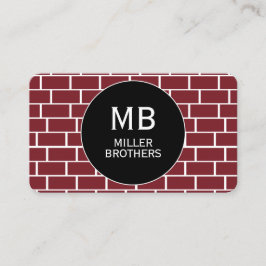 Minimalistisch voor Sjabloon van Masonry Bricklaye Visitekaartje