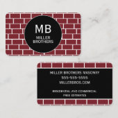 Minimalistisch voor Sjabloon van Masonry Bricklaye Visitekaartje (Voorkant / Achterkant)