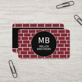 Minimalistisch voor Sjabloon van Masonry Bricklaye Visitekaartje