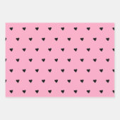 Minimalistisch voor zwart en roze tiny Hearts Inpakpapier Vel (Voorkant 3)