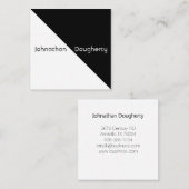 Minimalistisch voor zwart-wit Retro Modern Vierkante Visitekaartje (Voorkant / Achterkant)