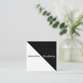 Minimalistisch voor zwart-wit Retro Modern Vierkante Visitekaartje (Staand voorkant)