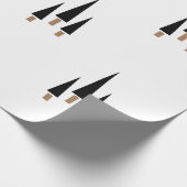 Minimalistisch voor zwarte en witte kerstbomen cadeaupapier (Hoek)