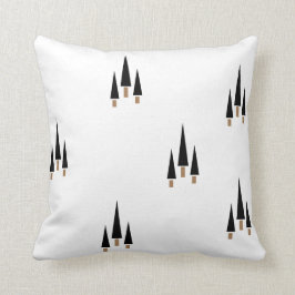 Minimalistisch voor zwarte en witte kerstbomen kussen