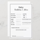 Minimalistisch voorspelling en advies van de baby  (Voorkant / Achterkant)