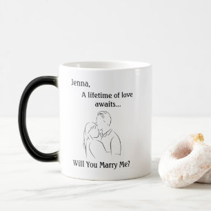 Minimalistisch voorstel Marry Me Magische Mok