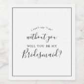Minimalistisch voorstel van de Bridesmaid Wijn Etiket (Enkel label)