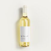 Minimalistisch voorstel voor calligrafie wijn etiket