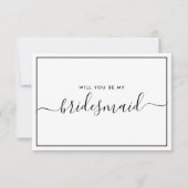 Minimalistisch voorstel voor zwart-wit en witbrief kaart (Voorkant)