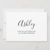 Minimalistisch voorstel voor zwart-wit en witbrief kaart (Achterkant)