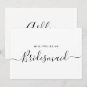 Minimalistisch voorstel voor zwart-wit en witbrief kaart (Voorkant / Achterkant)