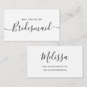 Minimalistisch voorstel voor zwart-wit en witbrief notitiekaartje (Voorkant / Achterkant)